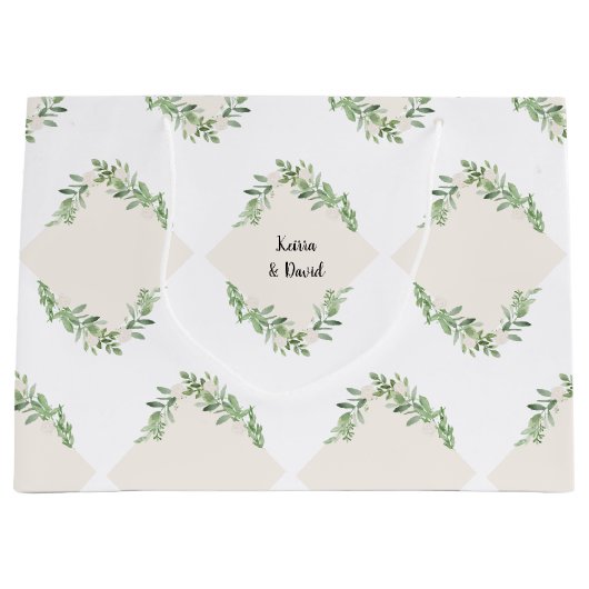 Aangepaste bruiloft grote geschenk tas groot cadeauzakje (Voorkant)