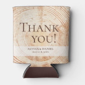 Aangepaste bruiloft gunst Dank u Wood Cut Slice Blikjeskoeler (Voorkant)