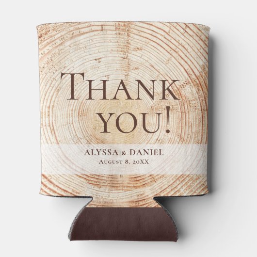 Aangepaste bruiloft gunst Dank u Wood Cut Slice Blikjeskoeler (Achterkant)