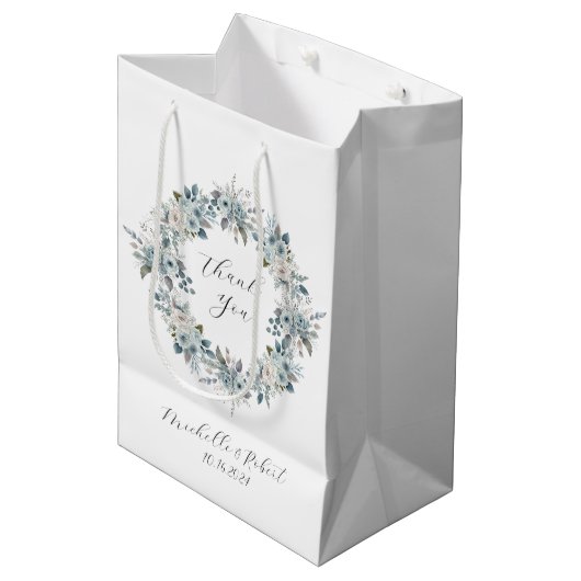 Aangepaste bruiloft gunsten geschenk tas medium cadeauzakje (Voorkant Gekanteld)