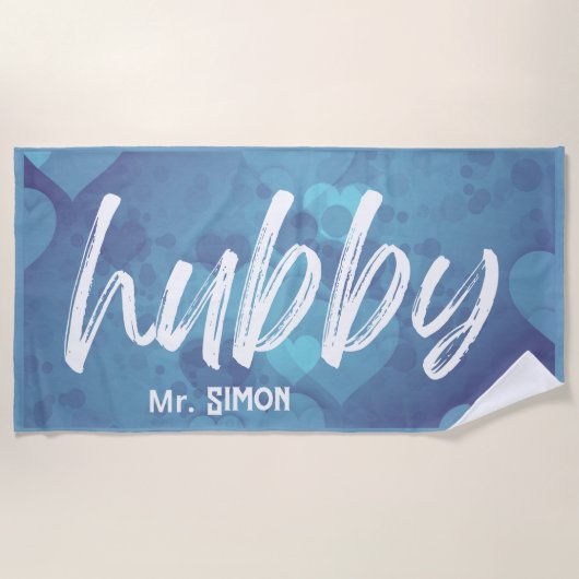 Aangepaste bruiloft hart strand handdoek (Voorkant)