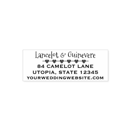 Aangepaste bruiloft harten | Retouradres 4 regels Zelfinktende Stempel (Design)
