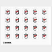 Aangepaste bruiloft Heart Black en Red Stickers (Vel)