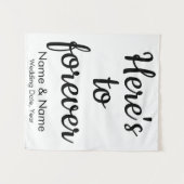 Aangepaste bruiloft Hier is voor altijd een ceremo Wandkleed (Voorkant (horizontaal))