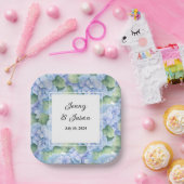 Aangepaste bruiloft Hydrangea papier Borden Papieren Bordje (Feest)