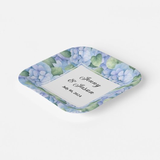 Aangepaste bruiloft Hydrangea papier Borden Papieren Bordje (Gebogen)