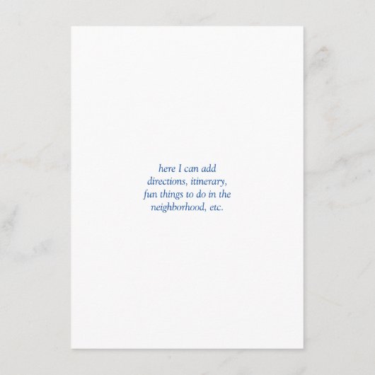 Aangepaste bruiloft informatiekaartje (Achterkant)