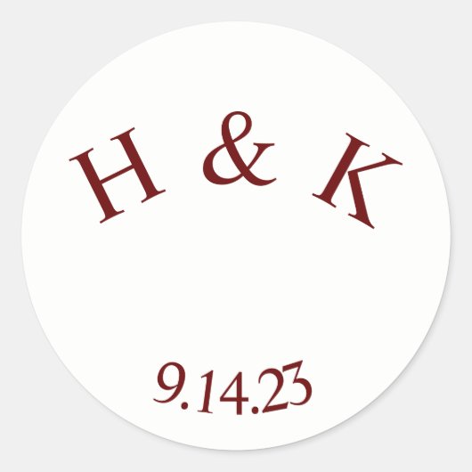 Aangepaste bruiloft initiaal Sticker (Voorkant)