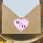 Aangepaste bruiloft Initiaal Sticker met bloemen