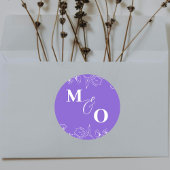 Aangepaste bruiloft Initiaal Sticker met bloemen