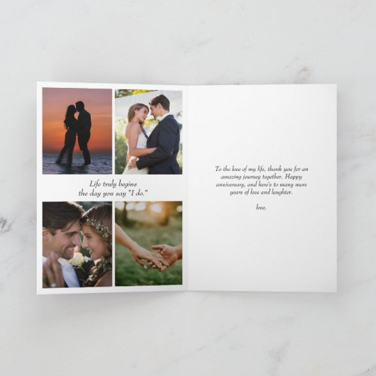 Aangepaste bruiloft Jubileum collage foto Kaart (Binnen)