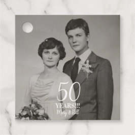 Aangepaste bruiloft jubileum foto Modern Bedankjes Labels