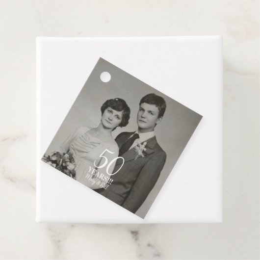 Aangepaste bruiloft jubileum foto Modern Bedankjes Labels (In situ)