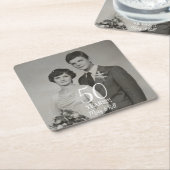 Aangepaste bruiloft jubileum foto Modern Kartonnen Onderzetters (Schuin)