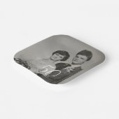 Aangepaste bruiloft jubileum foto Modern Papieren Bordje (Gebogen)