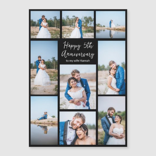 Aangepaste bruiloft Jubileum Fotomagneet Kaart (Voorkant)