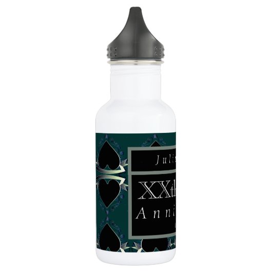 Aangepaste bruiloft Jubileum Gotische harten Waterfles (Links)