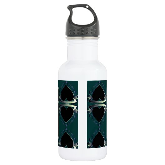 Aangepaste bruiloft Jubileum Gotische harten Waterfles (Achterkant)