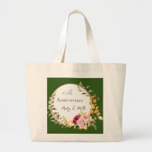 Aangepaste bruiloft Jubileum paar bloemen groen