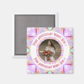 Aangepaste bruiloft Jubileum Paarse foto begroetin Magneet (Voorkant / Achterkant)