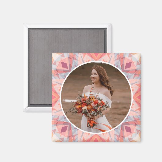 Aangepaste bruiloft Jubileum Roze Ster Foto Gift Magneet (Voorkant / Achterkant)