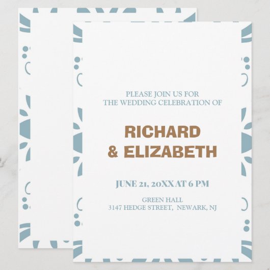 Aangepaste bruiloft kaart (Voorkant / Achterkant)