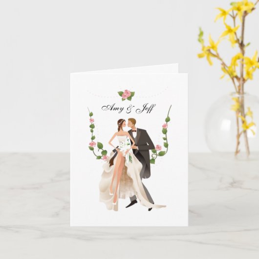 Aangepaste bruiloft Kaart (Gele Bloem)