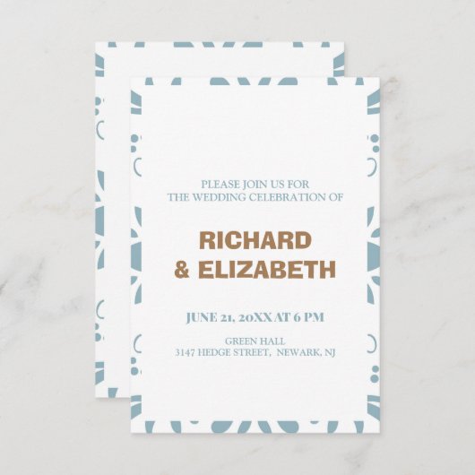 Aangepaste bruiloft kaart (Voorkant / Achterkant)