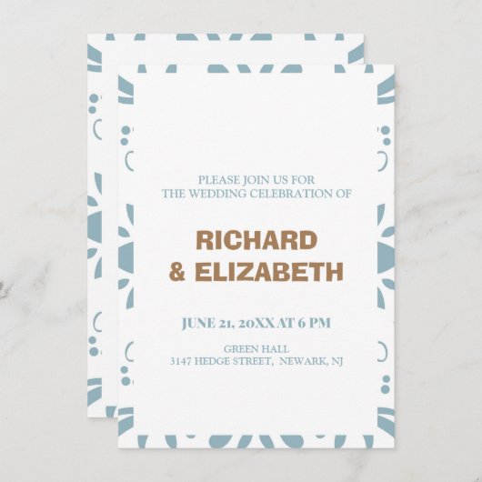 Aangepaste bruiloft kaart (Voorkant / Achterkant)