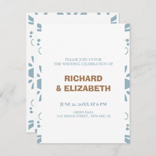 Aangepaste bruiloft kaart (Voorkant / Achterkant)