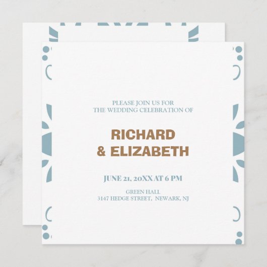 Aangepaste bruiloft kaart (Voorkant / Achterkant)