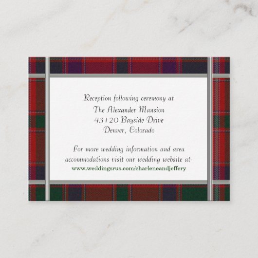 Aangepaste bruiloft-kaart informatiekaartje (Voorkant)