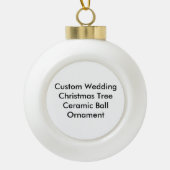 Aangepaste bruiloft kerstboom Keramische bal ornam Ornament (Voorkant)