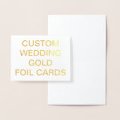 Aangepaste bruiloft kleine gepersonaliseerde goude folie kaarten (Display)
