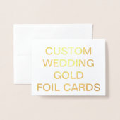Aangepaste bruiloft kleine gepersonaliseerde goude folie kaarten (Voorkant met envelop)