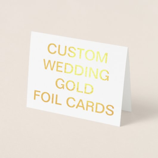 Aangepaste bruiloft kleine gepersonaliseerde goude folie kaarten (Voorkant)