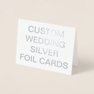 Aangepaste bruiloft kleine gepersonaliseerde zilve folie kaarten