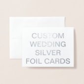 Aangepaste bruiloft kleine gepersonaliseerde zilve folie kaarten (Voorkant met envelop)