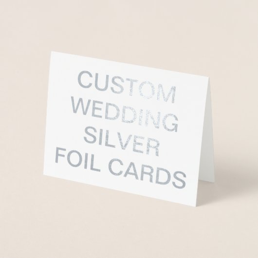 Aangepaste bruiloft kleine gepersonaliseerde zilve folie kaarten (Voorkant)