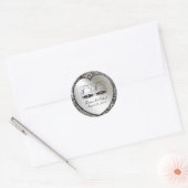 Aangepaste bruiloft klokken op hart & pailletten S Ronde Sticker (Envelop)