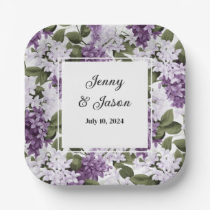 Aangepaste bruiloft Lilacs Papier Borden Papieren Bordje