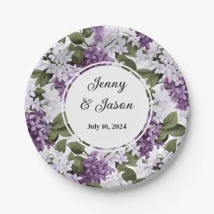 Aangepaste bruiloft Lilacs Papier Borden Papieren Bordje