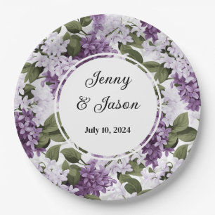 Aangepaste bruiloft Lilacs Papier Borden Papieren Bordje