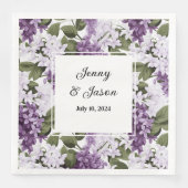 Aangepaste bruiloft lila's papieren servetten (Voorkant)