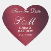 Aangepaste bruiloft Logo Stickers - Hartvormig (Voorkant)