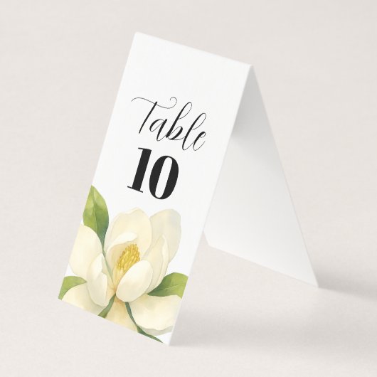 Aangepaste bruiloft Magnolia bloem tafel nummer Kaart (Voorkant)