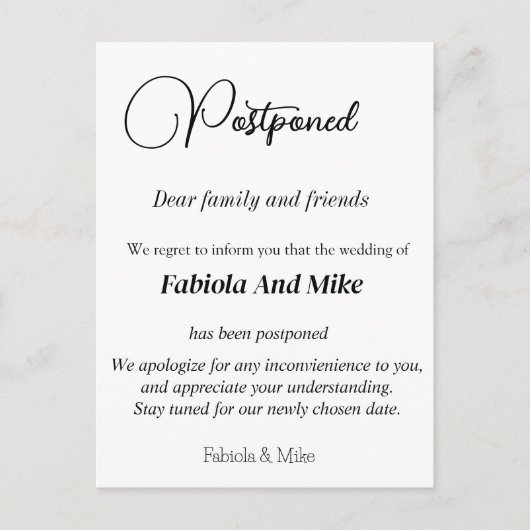 Aangepaste bruiloft met briefkaart (Voorkant)