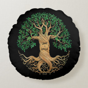 Aangepaste bruiloft met harsdraden met namen rond kussen