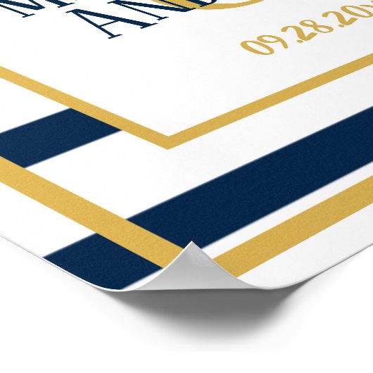 Aangepaste bruiloft met marineslag poster (Hoek)