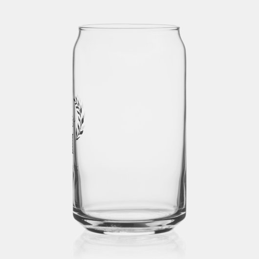 Aangepaste bruiloft Modern Monogram krans crest gr Blikvorm Glas (Links)